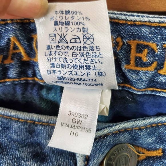 Lands'end Blue Jeans Flannel Lined Size 10 - Picture 8 of 8